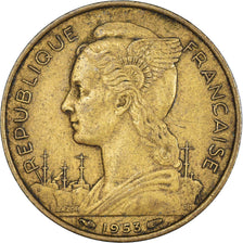 Coin, Madagascar, 20 Francs, 1953