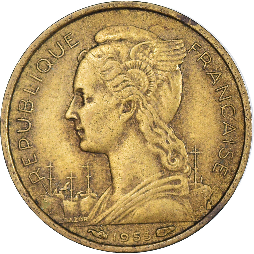 Munten, Réunion, 10 Francs, 1955