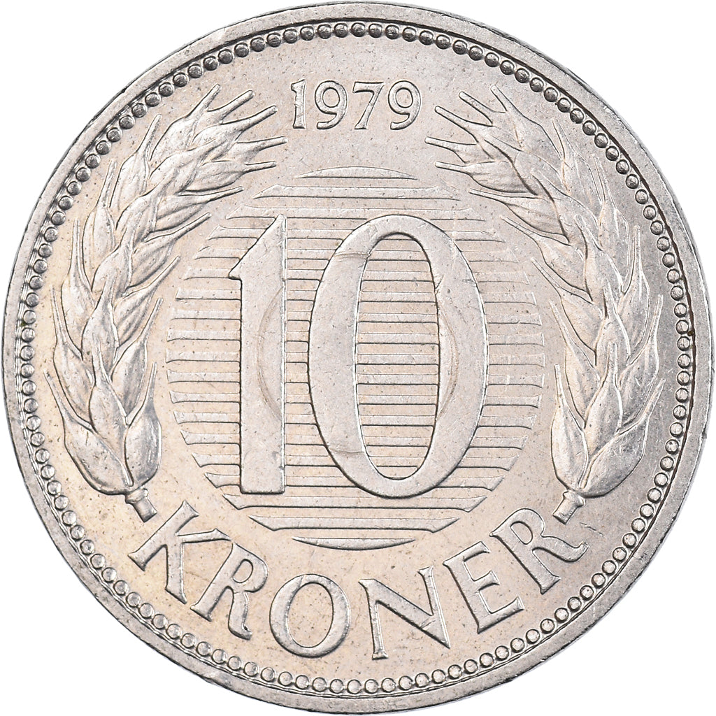 Munten, Denemarken, 10 Kroner, 1979