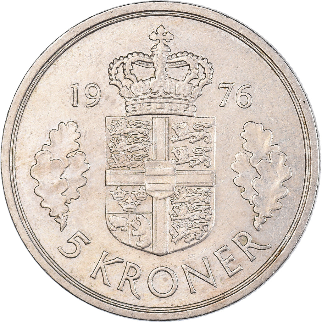 Coin, Denmark, 5 Kroner, 1976