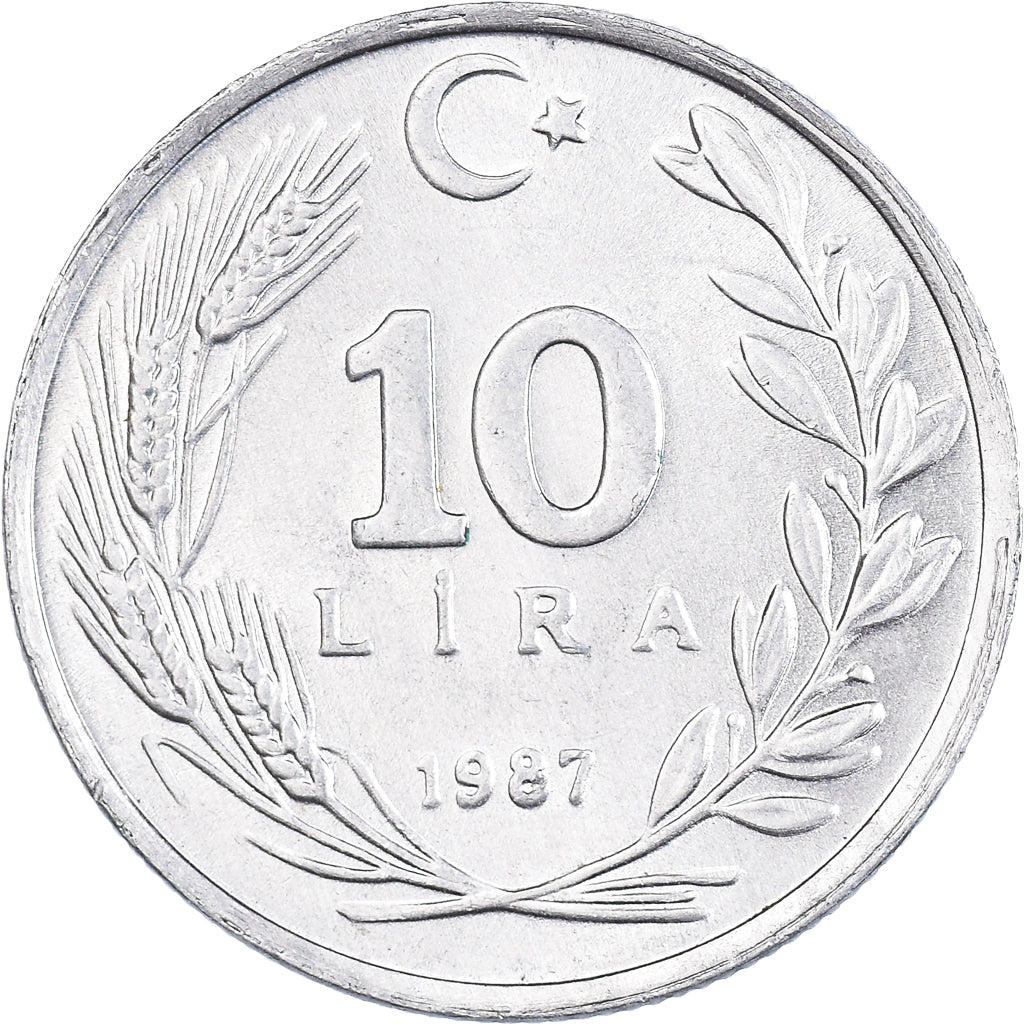 Coin, Turkey, 10 Lira, 1987