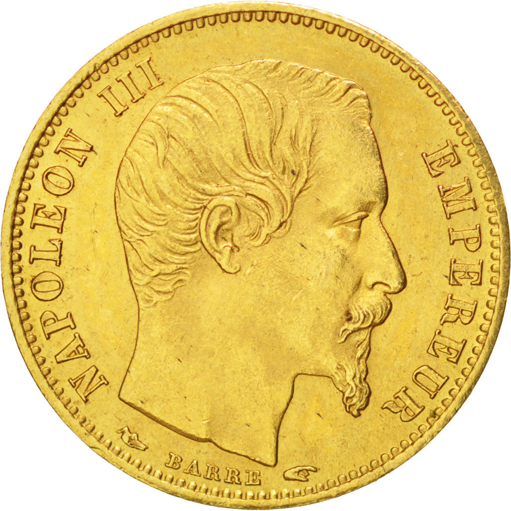 FRANCE, Napoléon III, 5 Francs, 1854, Paris, KM #783, AU(55-58), Gold, 14.4, G..