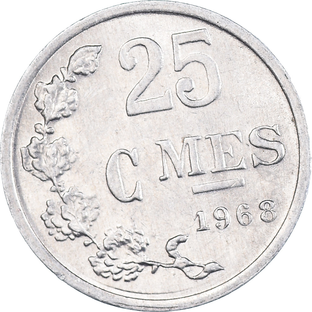 Moeda, Luxemburgo, 25 Centimes, 1968