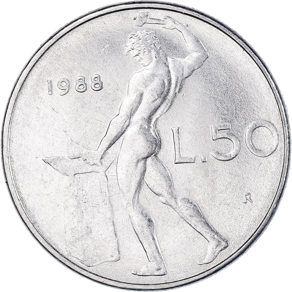Monnaie, Italie, 50 Lire, 1988