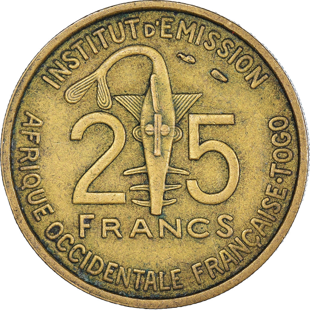 Coin, French West Africa, 25 Francs, 1957