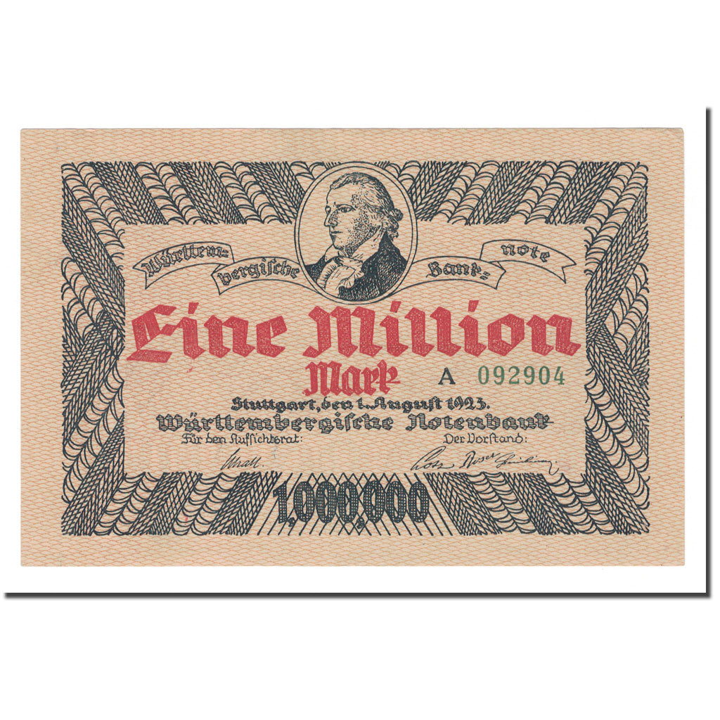 Banknote, German States, 1 Million Mark, 1923, 1923-08-01, KM:S987, UNC(63)