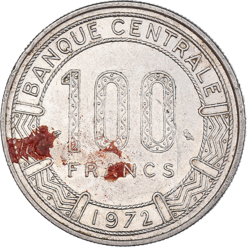 Moneda, República Centroafricana, 100 Francs, 1972