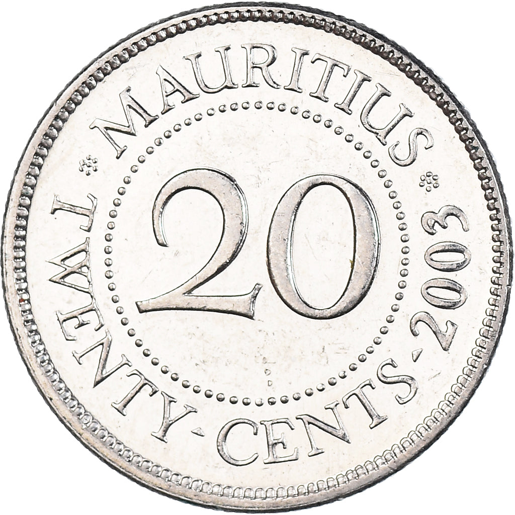 Coin, Mauritius, 20 Cents, 2003