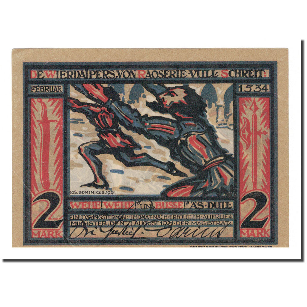 Banknote, Germany, 2 Mark, 1921, AU(50-53)