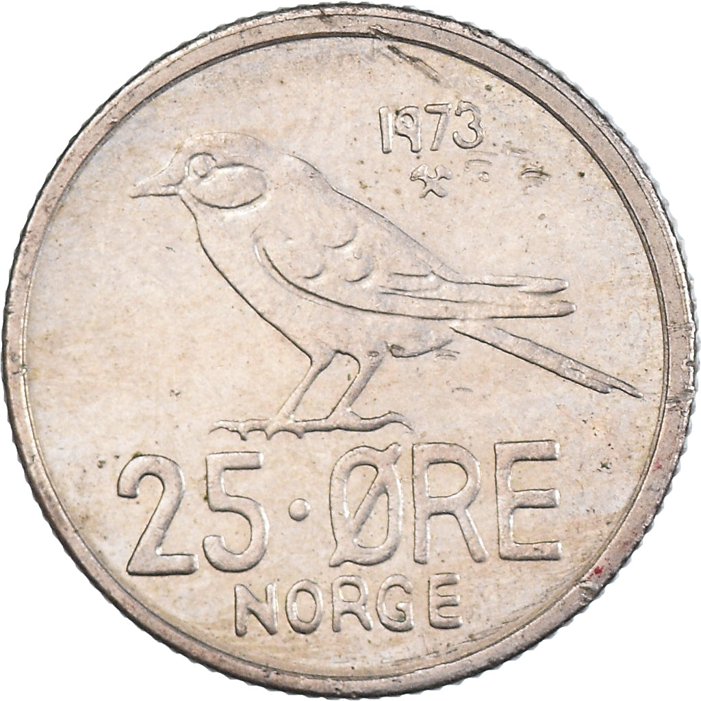Münze, Norwegen, 25 Öre, 1973