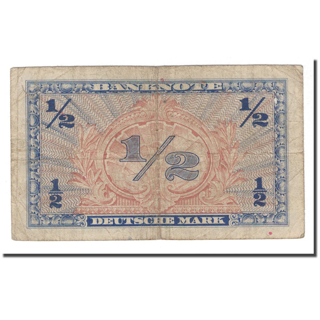 Banknote, GERMANY - FEDERAL REPUBLIC, 1/2 Deutsche Mark, 1948, KM:1a, VF(20-25)