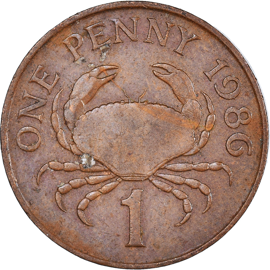Coin, Guernsey, Penny, 1986