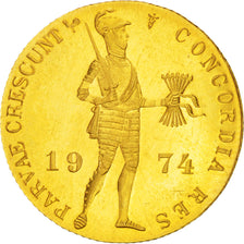 NETHERLANDS, Ducat, 1974, St. Petersburg, KM #190.1, MS(63), Gold, 21, 3.49