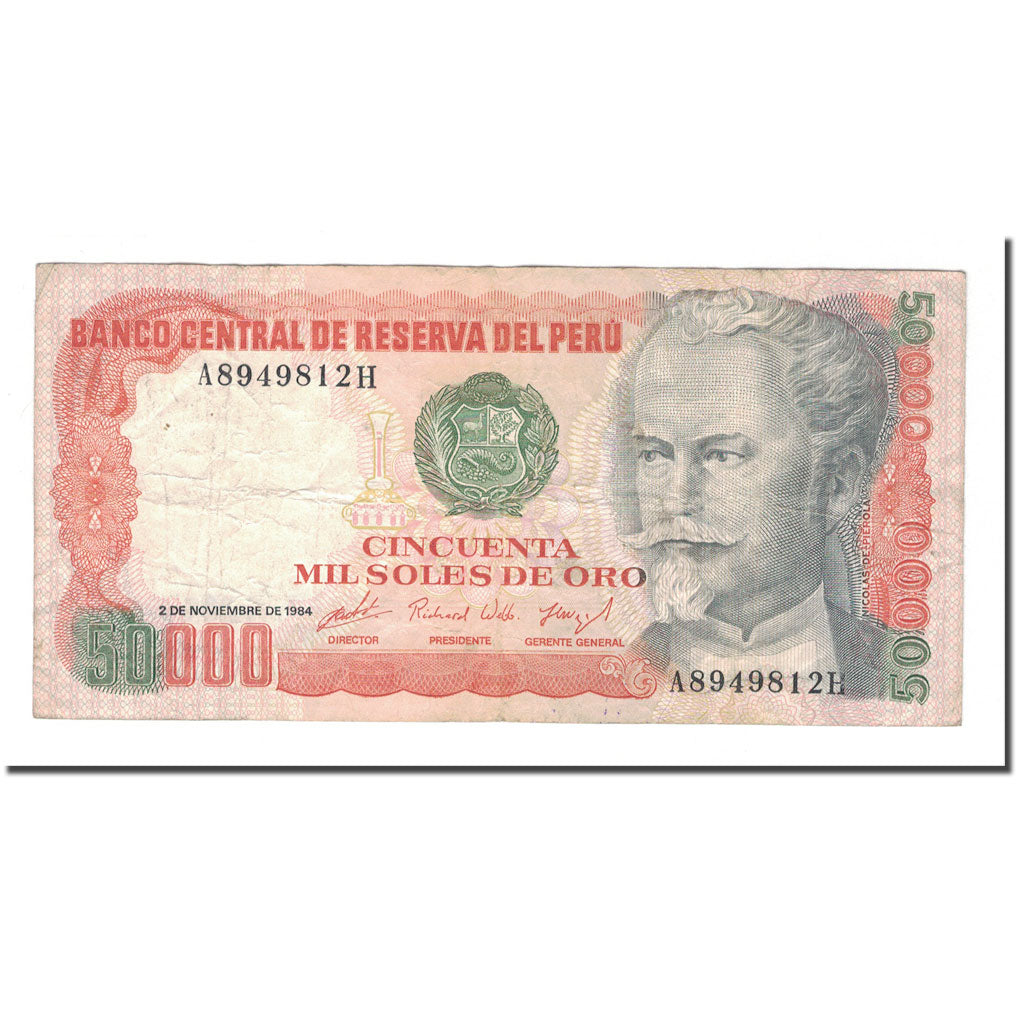 Billete, 50,000 Soles de Oro, 1984, Perú, 1984-11-02, KM:125a, BC+