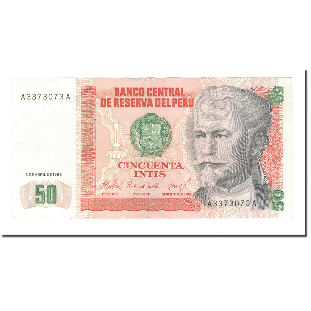 Banknote, Peru, 50 Intis, 1985, 1985-04-03, KM:130, AU(50-53)