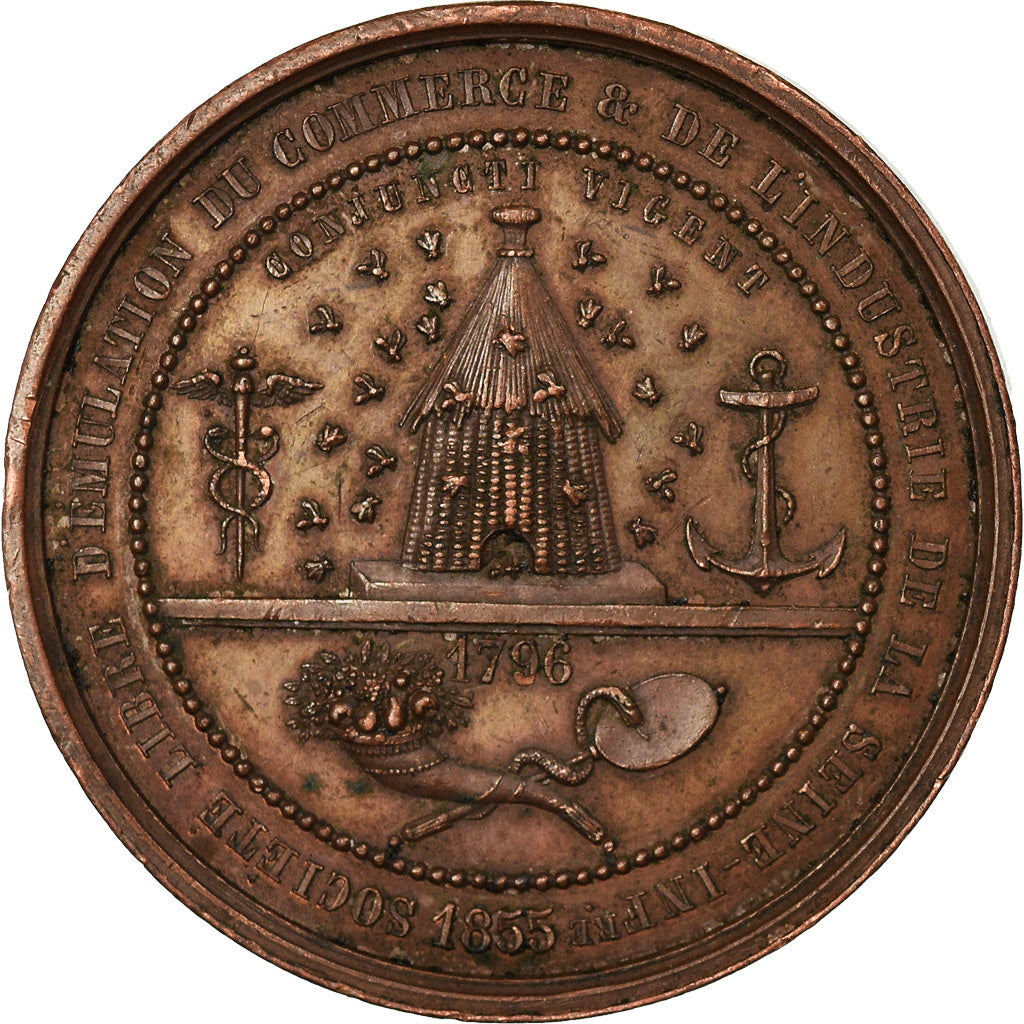 France, Token, Société d'Emulation du Commerce, Seine Inférieure, 1855