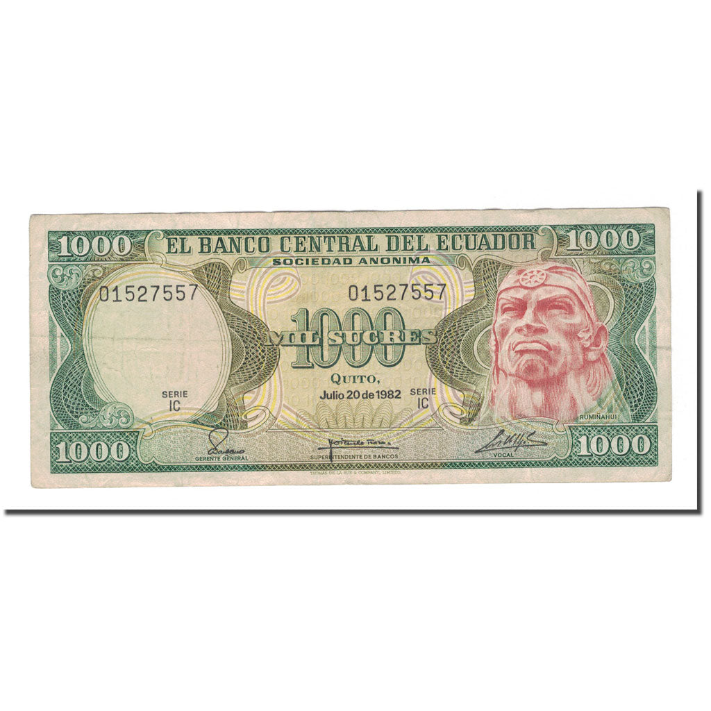 Banknote, Ecuador, 1000 Sucres, 1982, 1982-07-20, KM:120b, VF(30-35)