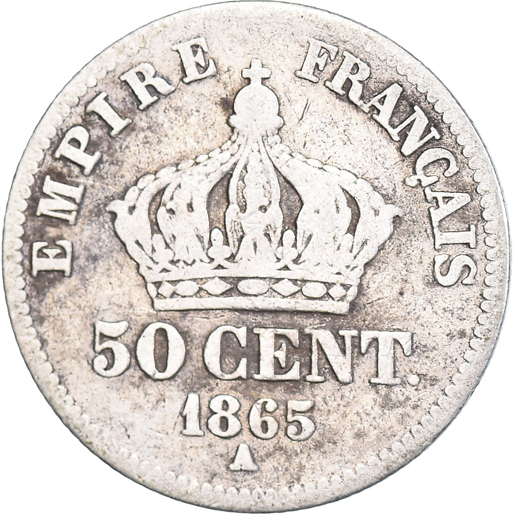 Coin, France, 50 Centimes, 1865