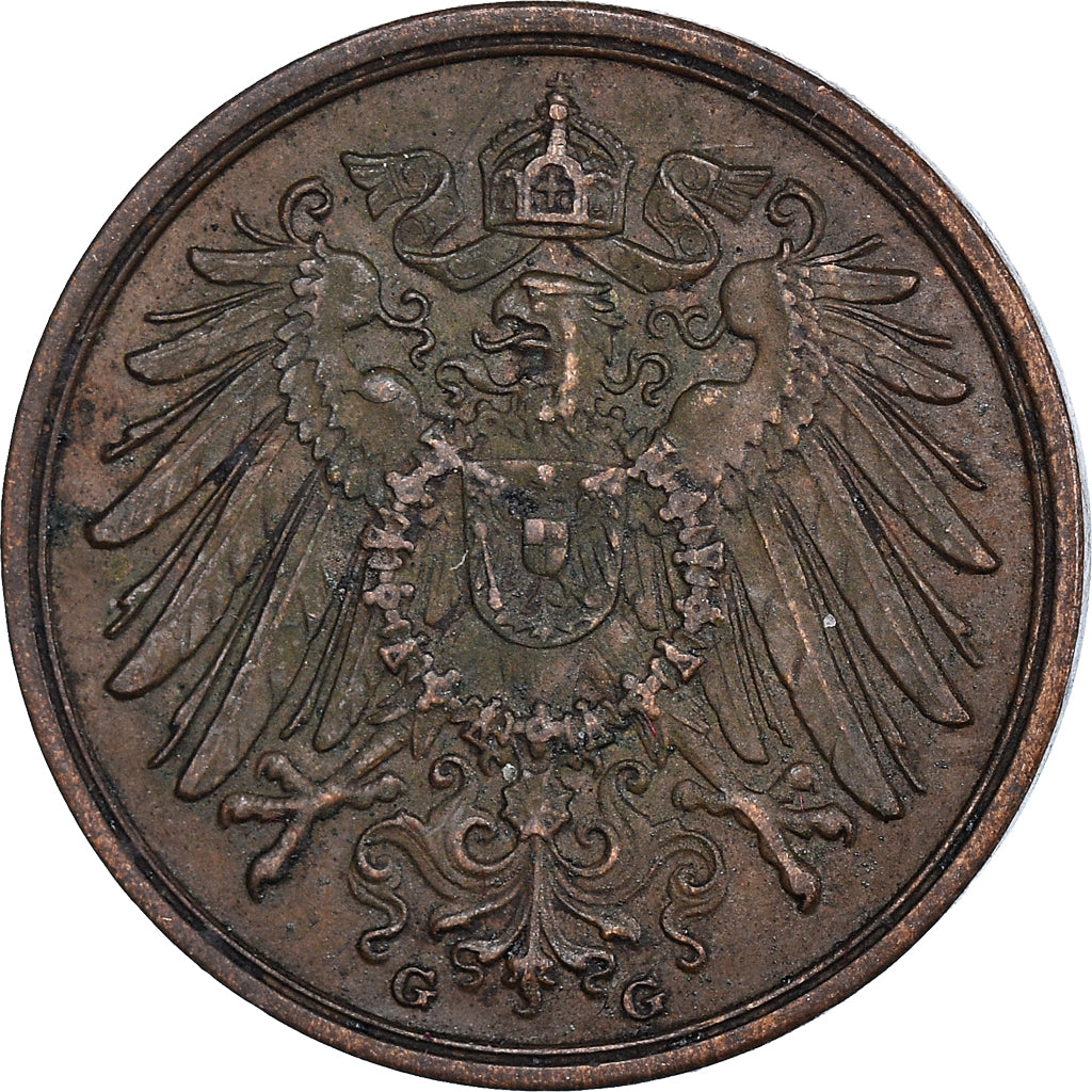 Monnaie, Empire allemand, 2 Pfennig, 1904