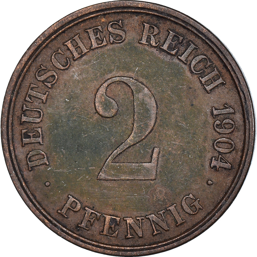 Monnaie, Empire allemand, 2 Pfennig, 1904