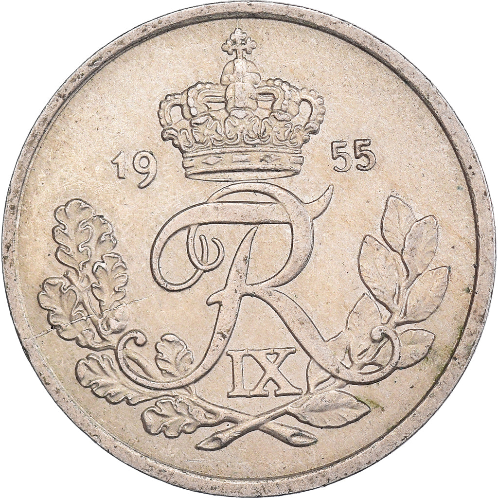 Munten, Denemarken, 25 Öre, 1955