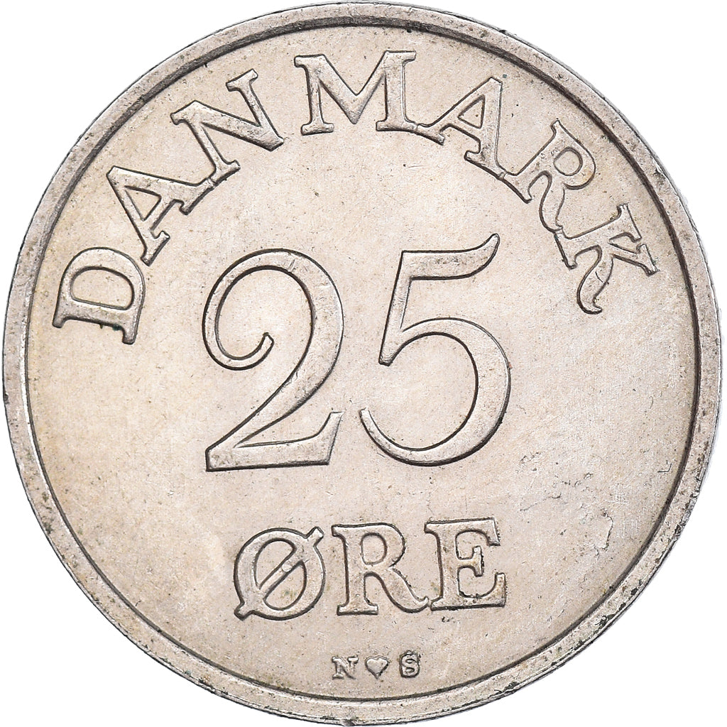 Munten, Denemarken, 25 Öre, 1955