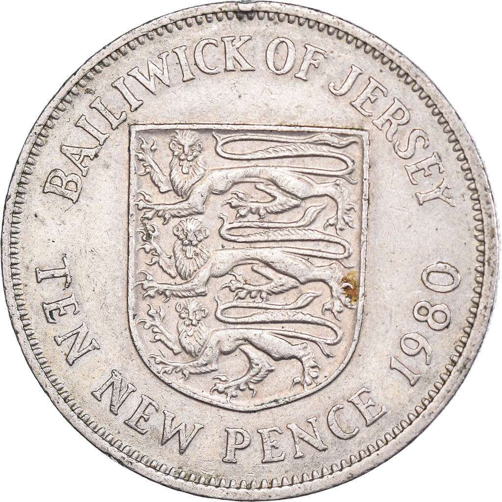 Coin, Jersey, 10 New Pence, 1980