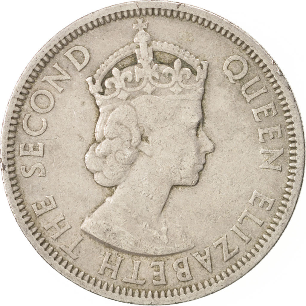 SEYCHELLES, Rupee, 1960, KM #13, EF(40-45), Copper-Nickel, 30, 11.61
