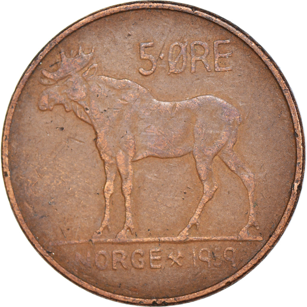 Moneta, Norwegia, 5 Öre, 1959