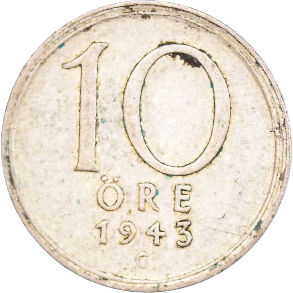 Monnaie, Suède, 10 Öre, 1943