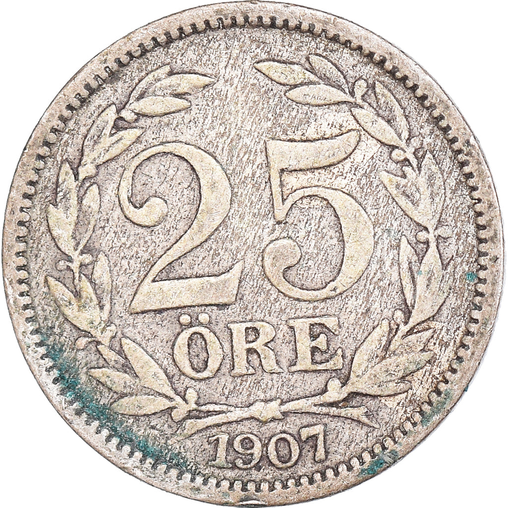 Moneta, Szwecja, 25 Öre, 1907
