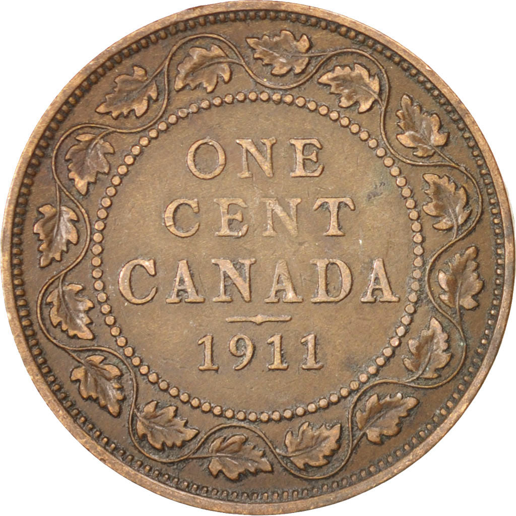 CANADA, Cent, 1911, Royal Canadian Mint, KM #15, EF(40-45), Bronze, 25.5, 5.59