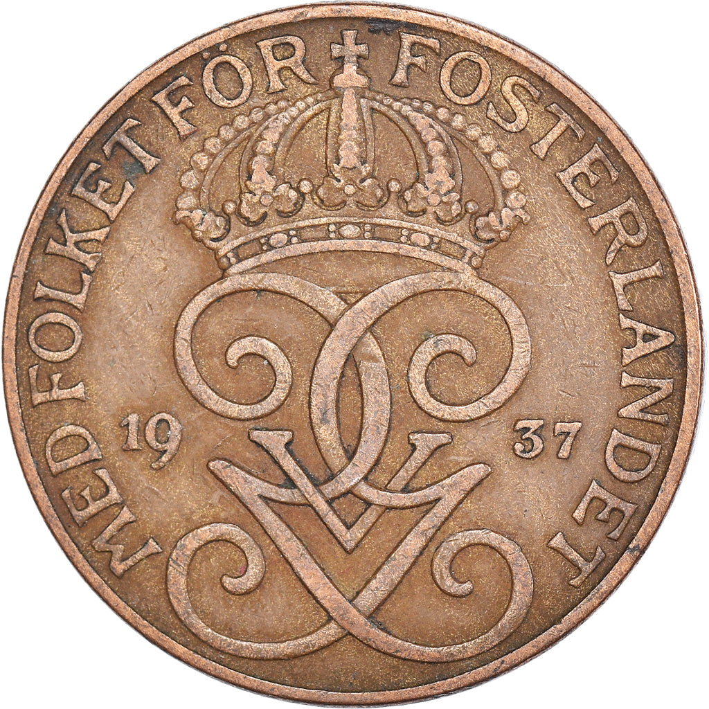 Coin, Sweden, 5 Öre, 1937