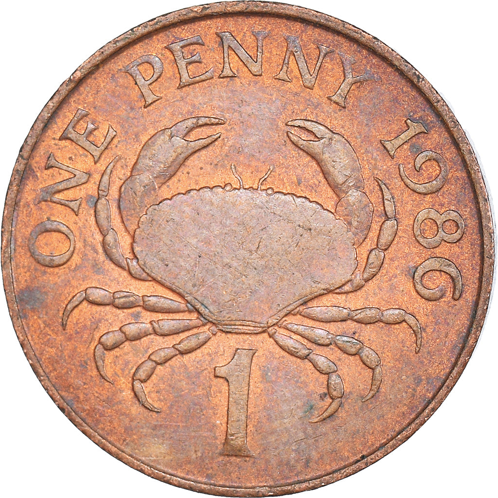 Coin, Guernsey, Penny, 1986