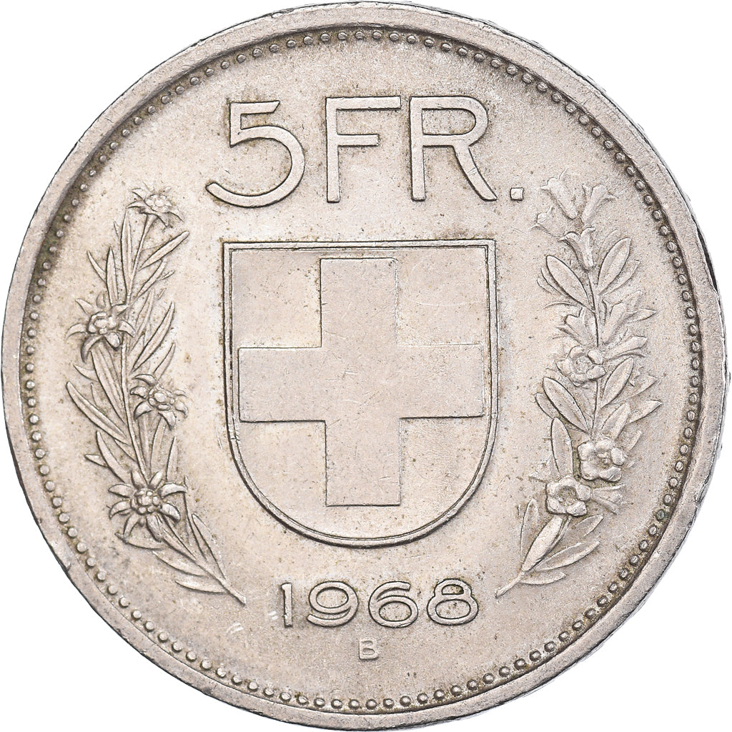 Munten, Zwitserland, 5 Francs, 1968