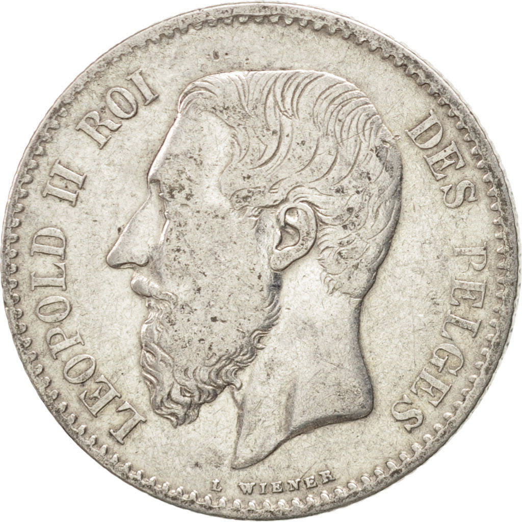 BELGIUM, Franc, 1869, KM #28.1, VF(30-35), Silver, 4.88