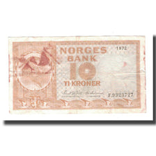 Banknot, Norwegia, 10 Kroner, 1972, KM:31f, VF(20-25)