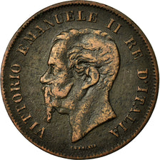 Moneda, Italia, Vittorio Emanuele II, 5 Centesimi, 1861, Milan, MBC, Cobre