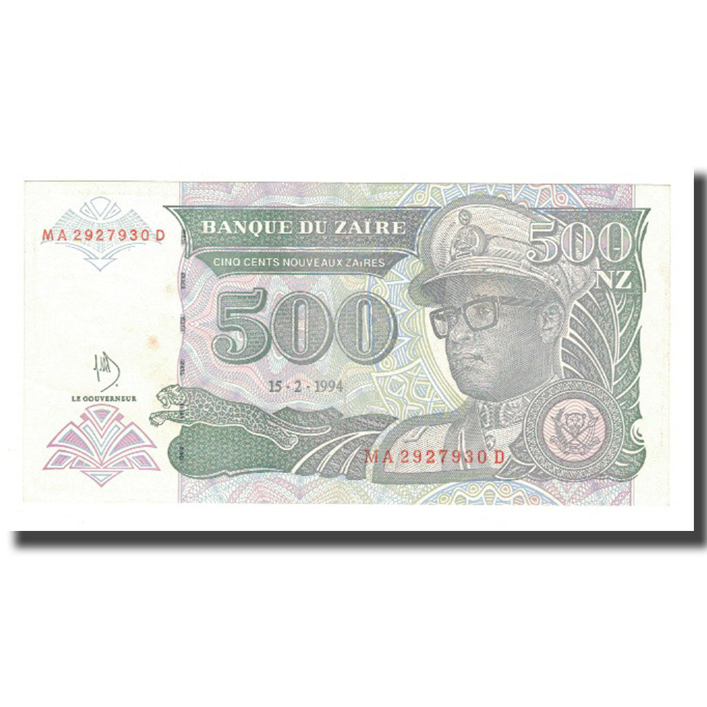 Banknot, Zaire, 500 Nouveaux Zaïres, 1994, 1994-02-15, KM:63a, AU(50-53)