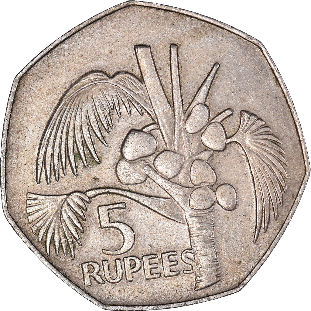 Munten, Seychellen, 5 Rupees, 1977