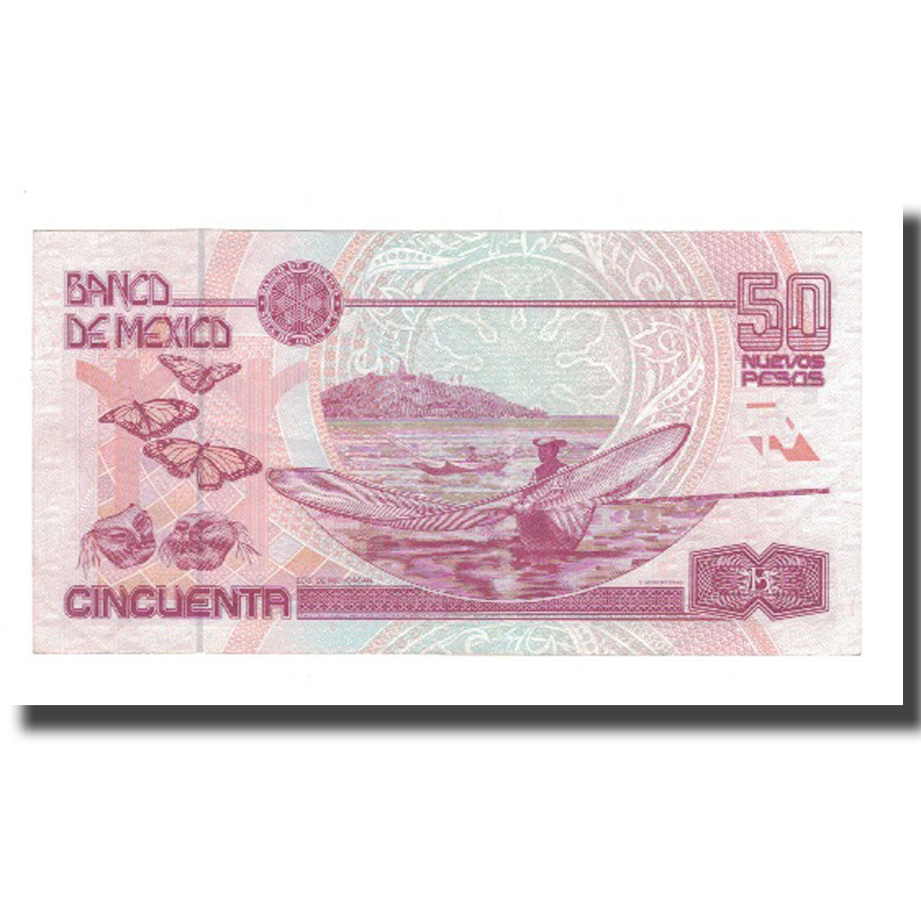 Billete, 50 Nuevos Pesos, 1992, México, 1992-12-10, KM:101, MBC+