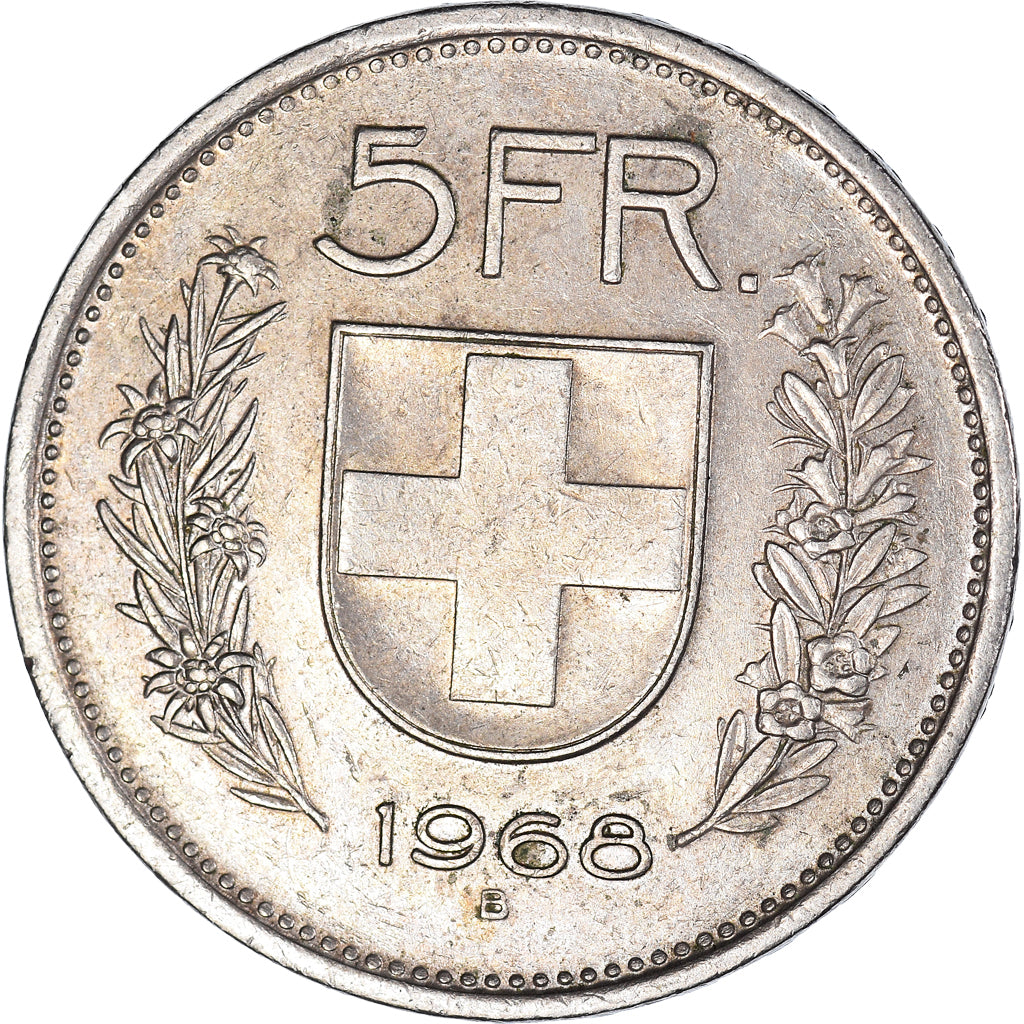Moneda, Suiza, 5 Francs, 1968