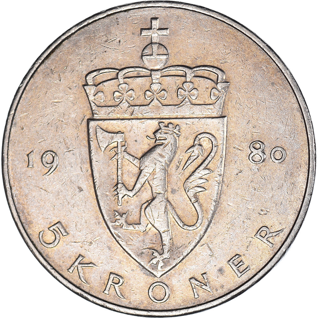 Münze, Norwegen, 5 Kroner, 1980