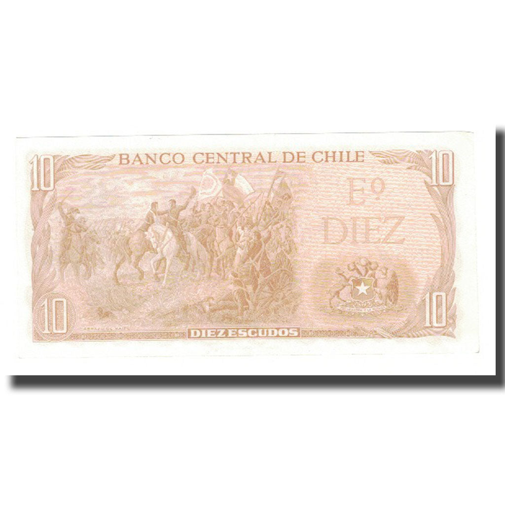 Banknote, Chile, 10 Escudos, KM:142, AU(55-58)
