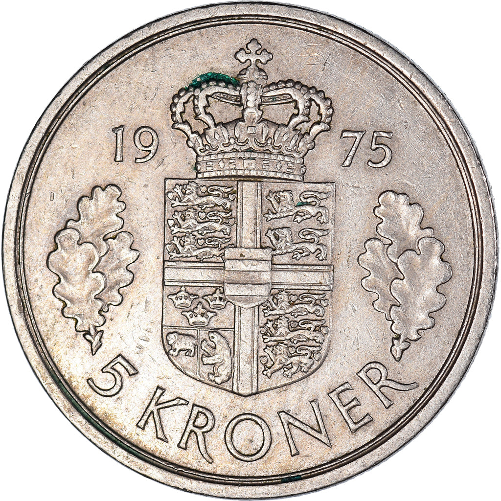 Moneda, Dinamarca, 5 Kroner, 1975