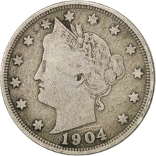 UNITED STATES, Liberty Nickel, 5 Cents, 1904, U.S. Mint, KM #112, VF(20-25),...