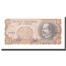 Banknote, Chile, 10 Escudos, KM:143, AU(55-58)