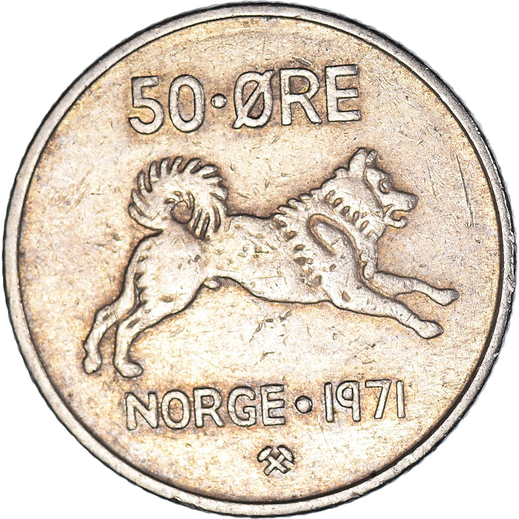 Monnaie, Norvège, 50 Öre, 1971