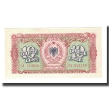 Nota, Albânia, 10 Lekë, 1957, KM:28a, AU(55-58)