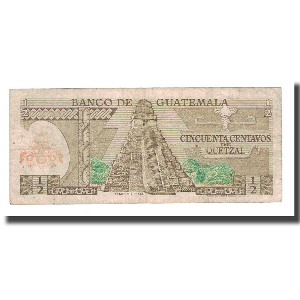 Banknote, Guatemala, 1/2 Quetzal, 1983, 1983-01-06, KM:58c, VF(20-25)